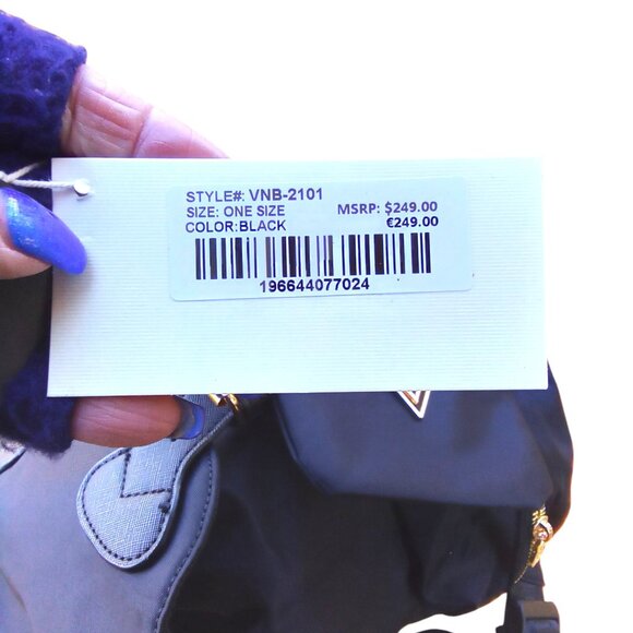 Valentino Orlandi Black NEW Vinyl & Vegan Leather Backpack & Zip Pouc… - Picture 5 of 13